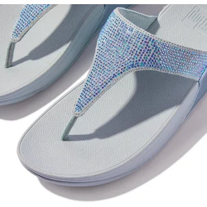 Fitflop LULU Sandales à bout bout ornées de cristaux pour femme, bleu, 38 EU, bleu, 38 EU pas cher