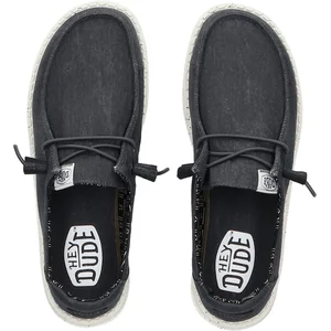 Hey Dude Chaussures Bateau Wendy Canvas W - 40902-001 Noir - 37 pas cher