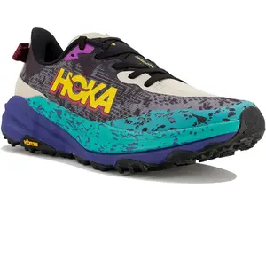 HOKA Speedgoat 6 Baskets pour femme, Oatmeal Mountain Iris, 36 EU pas cher