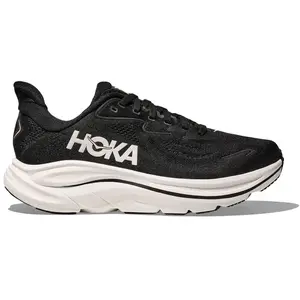 HOKA Baskets Clifton 10 Wide pour femme, Noir/blanc, 40 2/3 EU pas cher