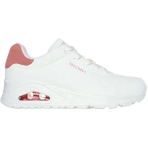 Skechers Uno Pop Back Femme UNO, Bordure en daim corail Durabuck blanc, 36 EU pas cher