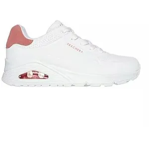 Skechers Uno Pop Back Femme UNO, Bordure en daim corail Durabuck blanc, 40 EU pas cher