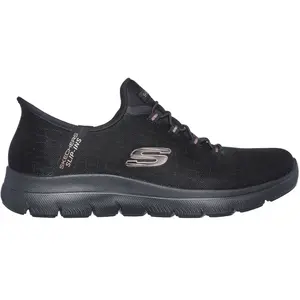 Comparateur de prix : Skechers Skechers Slip-Ins Summits Vegan - Baskets Femme Noir Or - 40
