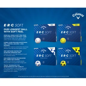 Callaway Cg Erc Soft Ylw 25 Trvs Blk Golfballen Geel 12 Balls