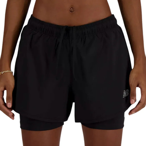 New Balance 2 In 1 Short 3 Inch Dames Sportbroek - Zwart - Maat XS pas cher