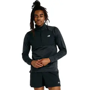 New Balance T-shirt à Manches Longues Avec Demi-zip Athletics Heat Grid pas cher