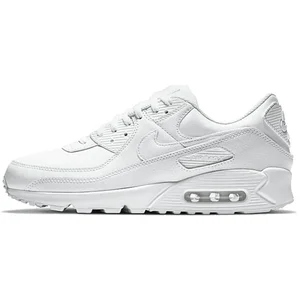 Basket Homme - Nike - Air Max 90 Leather Blanc - Textile - Lacets - Semelle Gomme