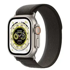Apple Watch Ultra - Boîtier 49 Mm Titane Avec Bracelet Nylon Noir/Gris... pas cher