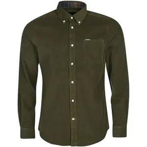 Chemise coton Barbour Kaki - Manches longues - Col chemise - Homme pas cher