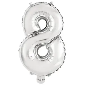Amscan 9909676, Speelgoed ballon, Folie, Zilver, nummer 8 pas cher