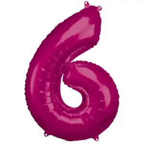 Amscan Folieballon 55 X 88 Cm Nummer 6 Roze