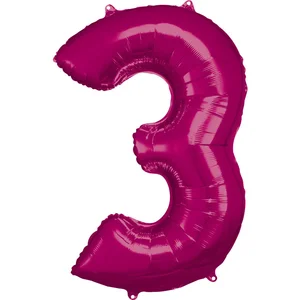 Amscan Folieballon 53 X 88 Cm Nummer 3 Roze pas cher