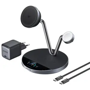 Anker Prime 3-en-1 MagGo et Qi2.2 Chargeur Sans Fil 25 W Noir B25X7G11 pas cher