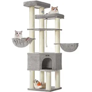 FEANDREA Kattenboom - 11 cm diameter stammen - hoogte 186 cm - Meerdere Niveaus voor Grote Katten - wit / grijs pas cher