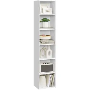 VASAGLE Bibliothèque 6 cases, Blanc Nuage / 6 Niveaux(30,2L x 160,7H cm) LBC411W01 pas cher