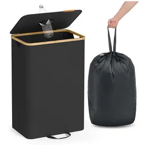 SONGMICS Poubelle de recyclage pour bouteilles et canettes, 95 L RRB509B01 pas cher
