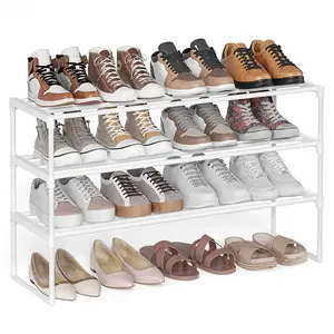 SONGMICS Schoenenrek met 3 Lagen, Schoenenorganizer, Metalen Opbergrek... pas cher