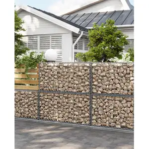 SONGMICS Lot de 4 Gabions 100 x 50 x 50 cm métalliques Déco jardin Clôture Déco... pas cher