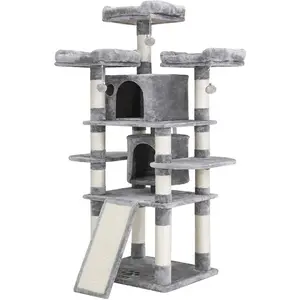 FEANDREA Arbre à Chat, Tour de Jeux 172 cm, Gris Clair, PCT18WVendu parsongmics