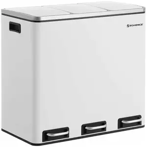 SONGMICS Poubelle de recyclage, Poubelle de tri, 3 x 18L, 3 compartime... pas cher