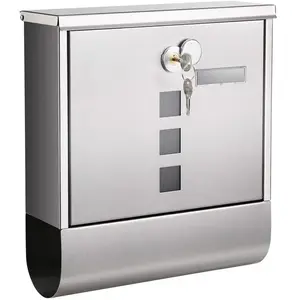 SONGMICS Boîte aux Lettres Murale, avec Serrure avec Cache, Fenêtres de Visualisation, Emplacement pour Nom, Rouleau pour Journaux, Facile à Installer, pas cher
