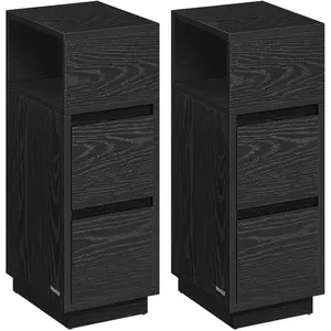 VASAGLE Table de chevet étroite avec 2 tiroirs et compartiment, Noir D'encre / 1 LET656B56 pas cher
