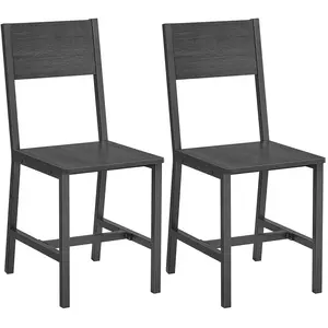 VASAGLE Chaise de salle à manger industriel, Gris Anthracite + Noir D'encre / 2 LDC092B04 pas cher