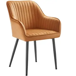 SONGMICS Chaise de salle à manger confort, Marron Caramel + Noir D'encre LDC087K01 pas cher