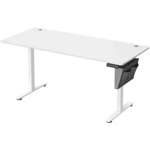 SONGMICS Bureau électrique assis-debout réglable en hauteur, Blanc Nua... pas cher