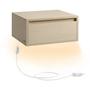 VASAGLE Table de Chevet Murale avec Éclairage 3 Couleurs, Style Modern... pas cher