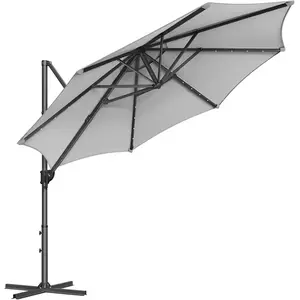 SONGMICS Parasol de jardin 300 cm avec 28 LED GPU047G11 pas cher