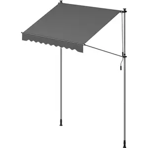 SONGMICS Store banne rétractable avec manivelle, Gris Anthracite / 200... pas cher