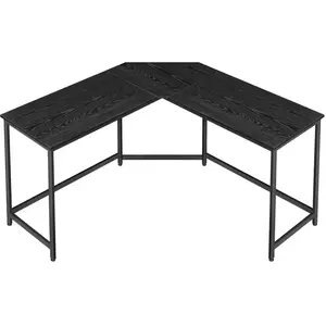 VASAGLE Bureau d'angle grège et noir, Noir Boisé + Noir D'encre LWD073B56 pas cher