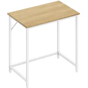 VASAGLE Bureau style industriel montage facile, Chêne Naturel + Blanc ... pas cher