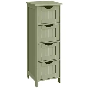 SONGMICS Meuble de salle de bain 4 tiroirs, Vert Olive LHC040C02 pas cher