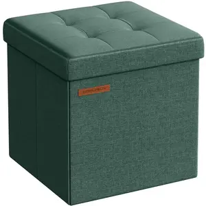 SONGMICS Banc de rangement pliable 30 cm, Vert Rétro LSF028C01 pas cher