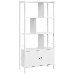 VASAGLE Bibliothèque à 4 niveaux, Blanc Érable + Blanc Nuage LBC022W44 pas cher