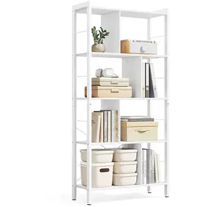 VASAGLE Bibliothèque à 4 niveaux, Blanc Érable + Blanc Nuage LBC012W44 pas cher