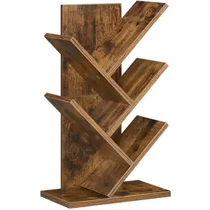 VASAGLE Bibliothèque arbre avec étagères à 5 niveaux blanc nuage, Marron Rustique LBC183X01 pas cher