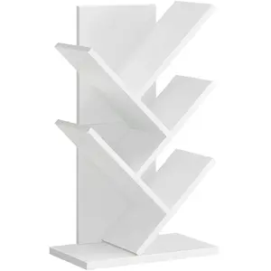 VASAGLE Bibliothèque arbre avec étagères à 5 niveaux blanc nuage, Blanc Nuage LBC183T14 pas cher