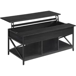 VASAGLE Table basse avec plateau relevable gris anthracite noir, Gris anthracite + Noir LCT215B22 pas cher