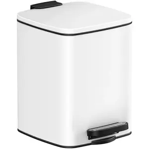 Poubelle de salle de bain 6L, Blanc / 23,9 x 19,3 x 25,5 cm LTB590W0602
