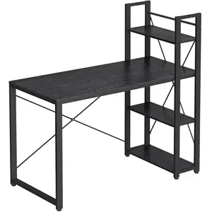 VASAGLE Bureau 120 cm industriel, Noir Boisé / 60P x 120L x 120H cm LWD048B56 pas cher