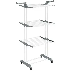 Songmics Étendoir à linge à 4 niveaux, Blanc LLR701W01 pas cher