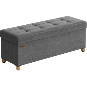 Pouf avec rangement pliable, Gris Foncé / 38 x 110 x 40 cm LSF018G11