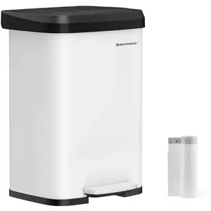 Poubelle de cuisine 50L, Blanc + Noir LTB530W5002