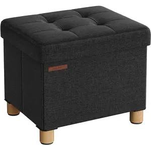 Songmics Opvouwbare Bank met Handige Opbergruimte - ZwartVendu parbol