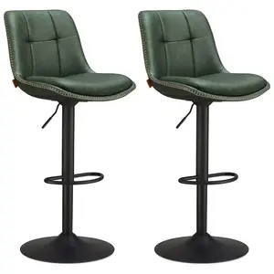 VASAGLE Tabourets de bar design avec siège pivotant à hauteur réglable, Vert Forêt / 2 LJB095C01 pas cher