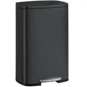 SONGMICS Poubelle de cuisine 50L, Noir / 43,2L x 37,1l x 63,2H cm LTB050B02 pas cher