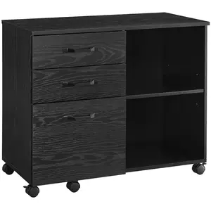 VASAGLE Caisson large roulettes, Noir Boisé OFC041B56 pas cher